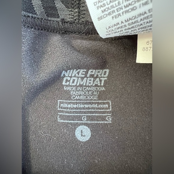 Nike Pro Combat Compression Leggings Men Sz Large Black Run Athletic Pants - Picture 3 of 9